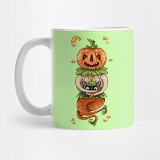 Halloween Pumpkin with Cats Head Mug